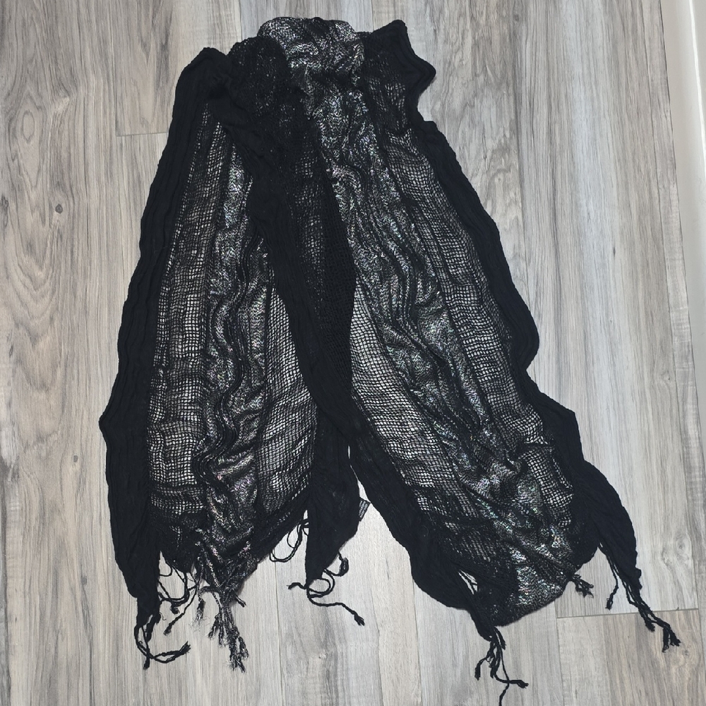 Black Fringed Scarf
